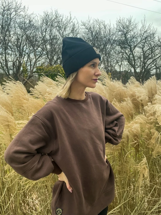DAMSKA BLUZA LONG BRĄZOWA