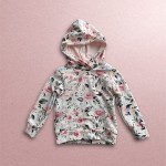 Dziewczęca tunika - Z KAPTUREM - różane marzenie