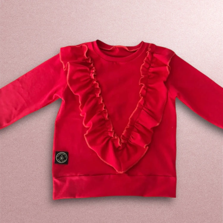 Bluza VIOLKA z falbanką V czerwona