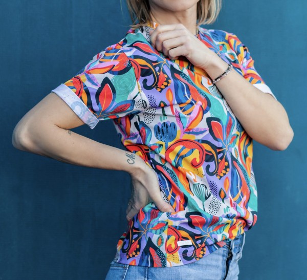 T- shirt damski POMARAŃCZOWA ABSTRAKCJA