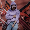 BLUZA Z KAPTUREM LILA