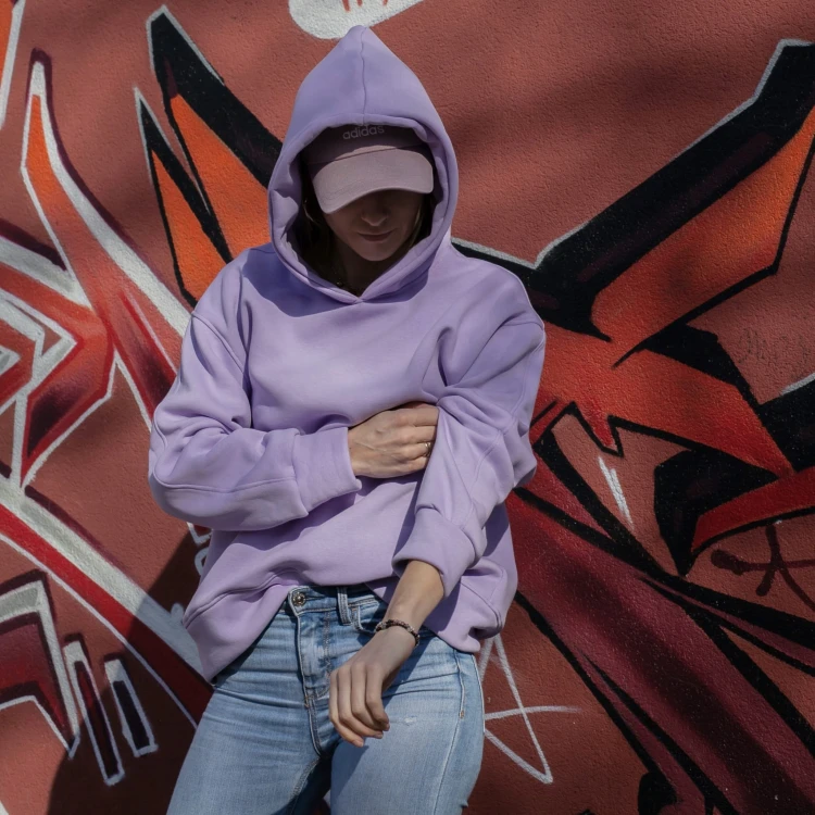 BLUZA Z KAPTUREM LILA
