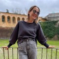 Bluza damska ocieplana, oversize, grafitowa