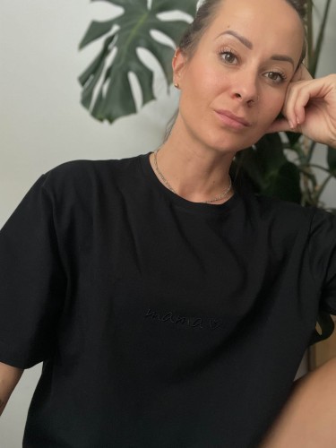 Damska bluzka MAMA czarna