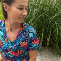 Koszulka  V-NECK tropikalny ogród