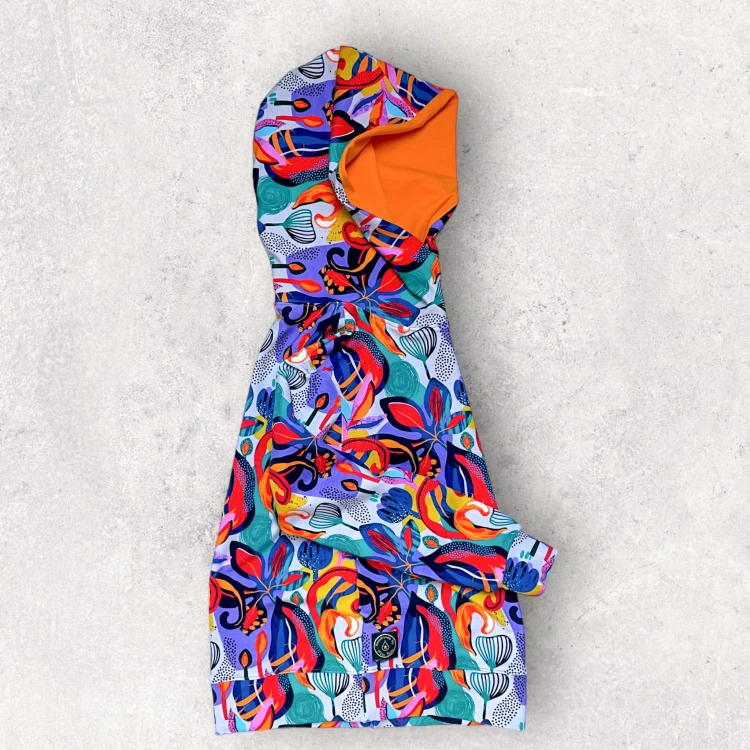 Bluza z kapturem POMARAŃCZOWA ABSTRAKCJA