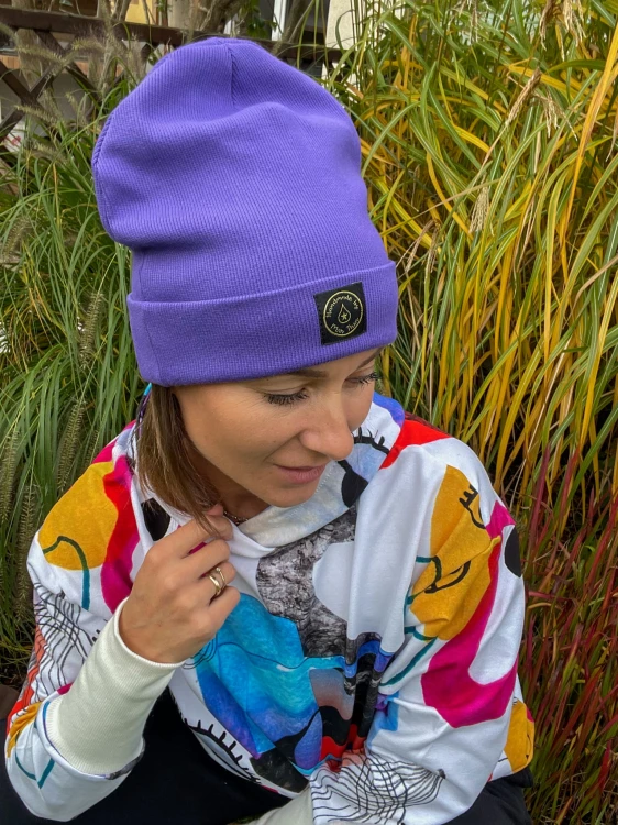 Czapka BEANIE  fioletowa