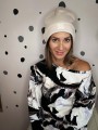 Czapka BEANIE  biały piasek