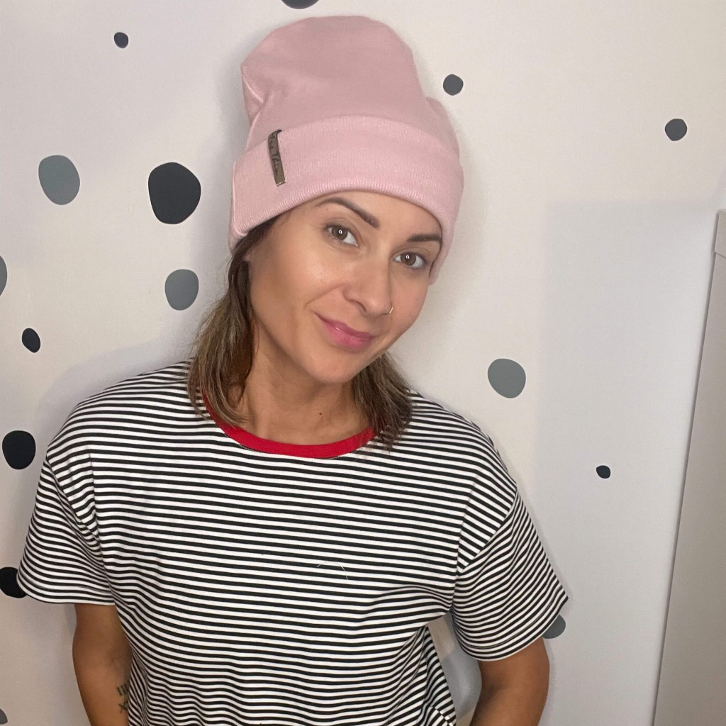 Czapka  BEANIE  brudny róż