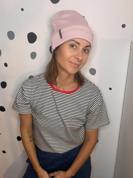 Czapka  BEANIE  brudny róż