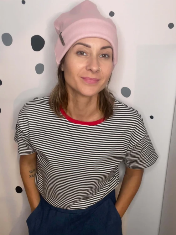 Czapka  BEANIE  brudny róż