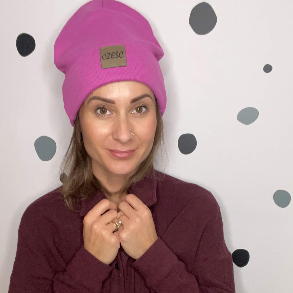 Czapka CZEŚĆ różowy fiolet