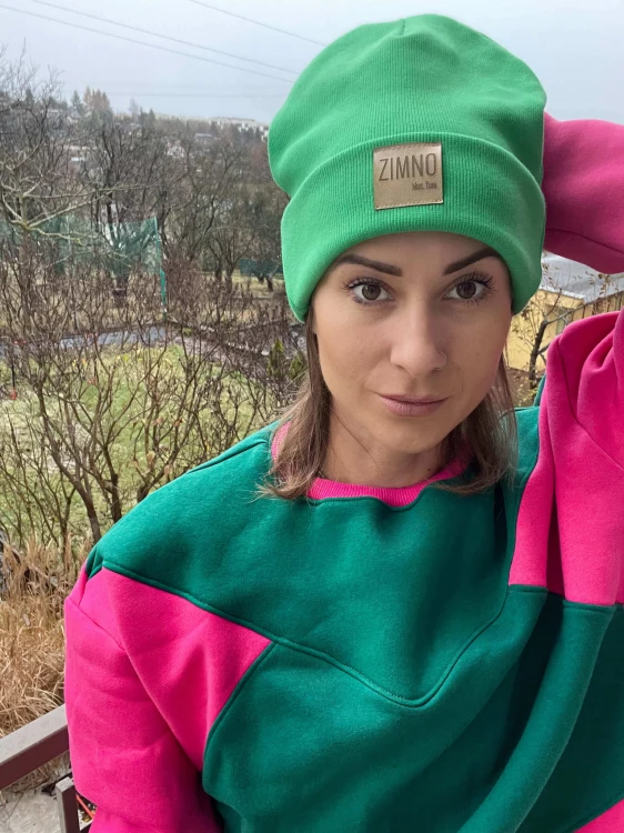 Czapka ZIMNO soczysta zieleń