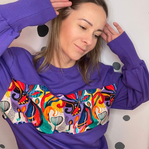 Bluza PATCHWORK DELIGHT violet