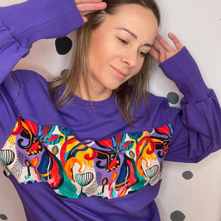 Bluza PATCHWORK DELIGHT violet