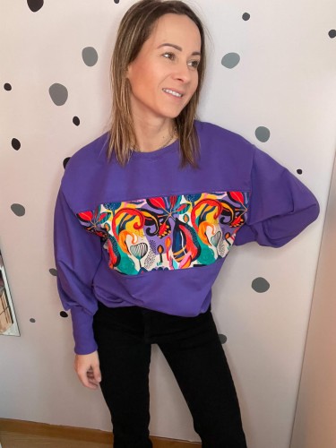 Bluza PATCHWORK DELIGHT violet