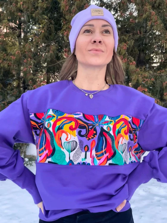 Bluza PATCHWORK DELIGHT violet
