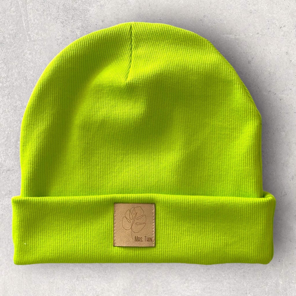 Czapka beanie  MONSTERA limonka