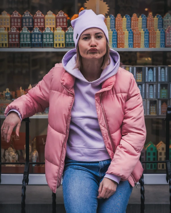 Czapka SMERFETKA lila