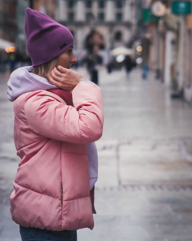 Czapka SMERFETKA bakłażan