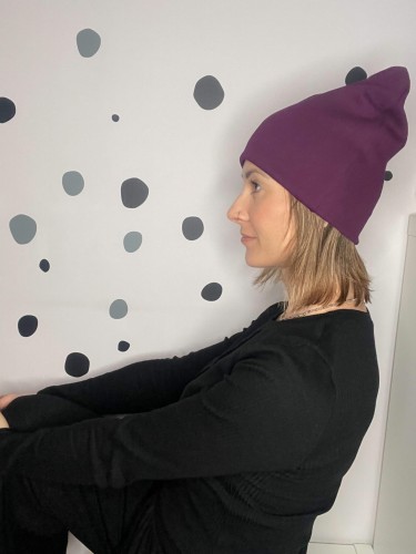 Czapka SMERFETKA purpurowa