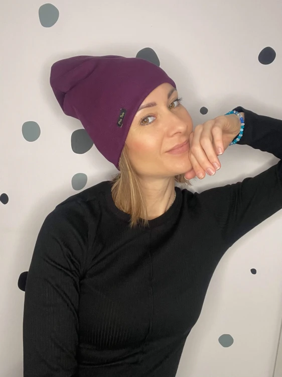 Czapka SMERFETKA purpurowa