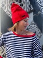 Bluza OFF SHOULDER paski ciemny granat