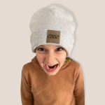 Czapka beanie - CZEŚĆ - szary melanż