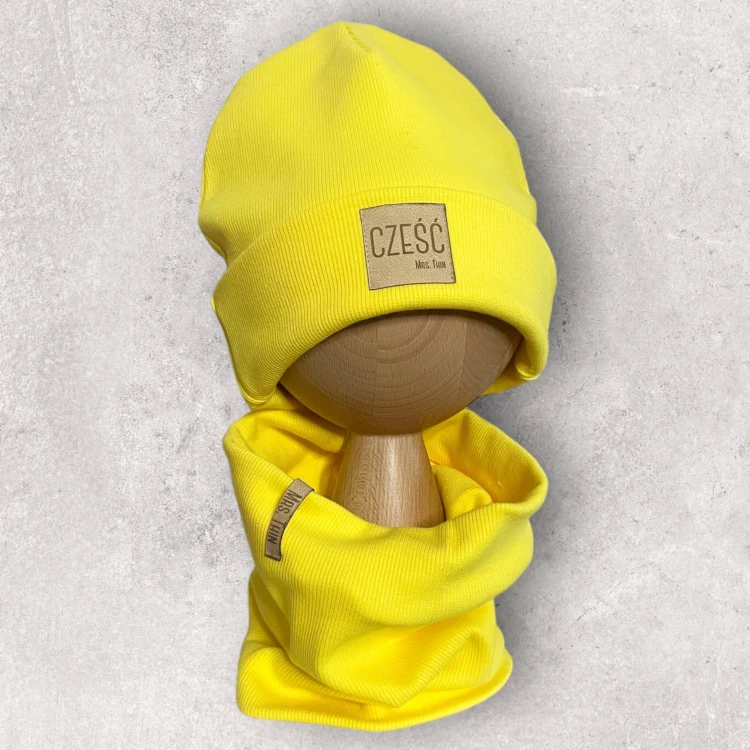 Czapka beanie CZEŚĆ żółta