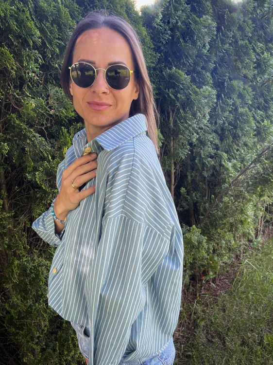 Koszula damska oversize denim – mankiet i krój luźny