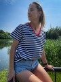 Koszulka v-neck PASKI red
