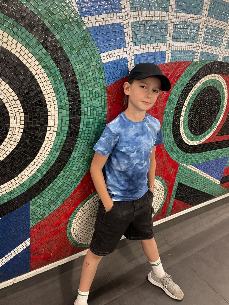 Dziecięca koszulka Tie Dye Niebieska