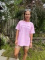 Długi t-shirt ACID WASH pink