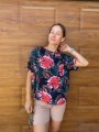 Koszulka CZERWONA MONSTERA oversize