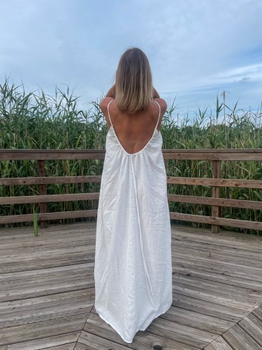 Sukienka muślinowa maxi VERANO ecru