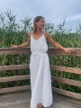 Sukienka muślinowa maxi VERANO ecru