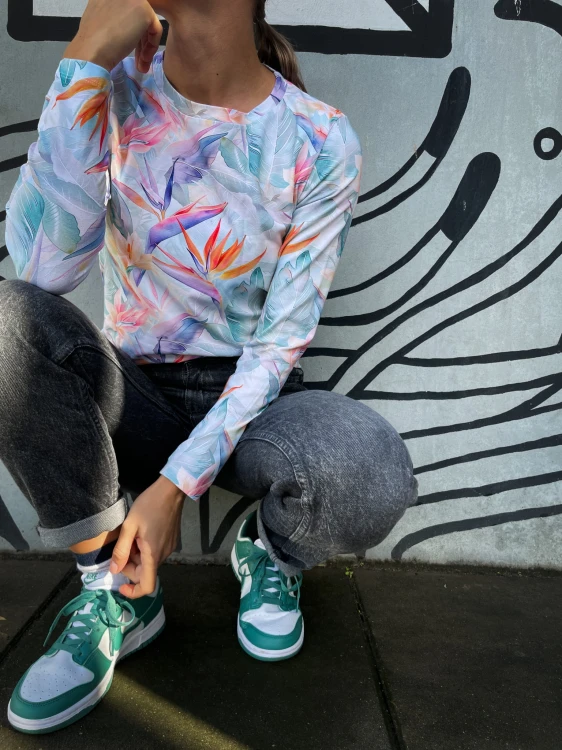 Longsleeve STRELITZIA WHITE
