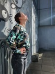 Damski granatowy longsleeve GWIEZDNY PYŁ