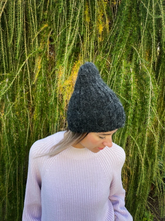 Czapka ALPAKA/MERINO czarny siwy