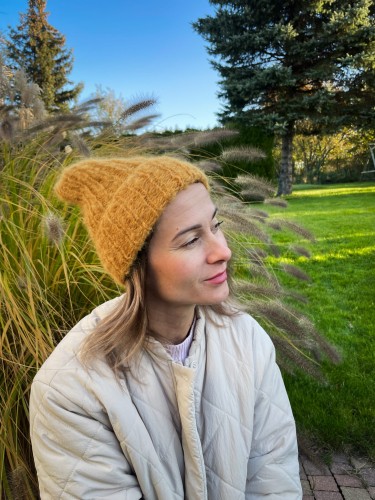 Czapka ALPAKA/MERINO musztarda