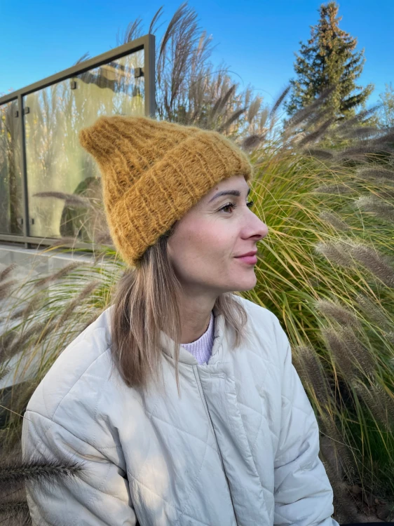 Czapka ALPAKA/MERINO musztarda