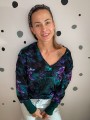 Bluza v-neck FIOLETOWA DŻUNGLA