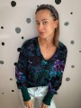 Bluza v-neck FIOLETOWA DŻUNGLA