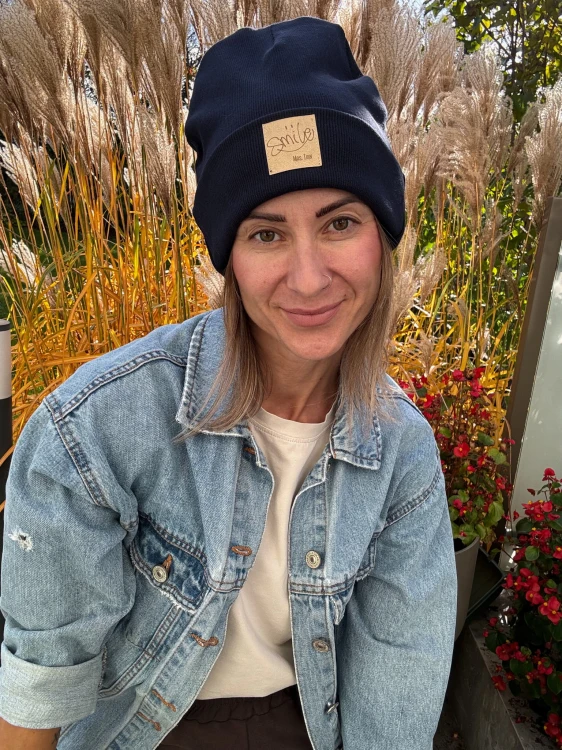 Czapka beanie SMILE granat