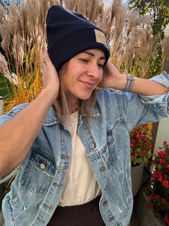 Czapka beanie SMILE granat