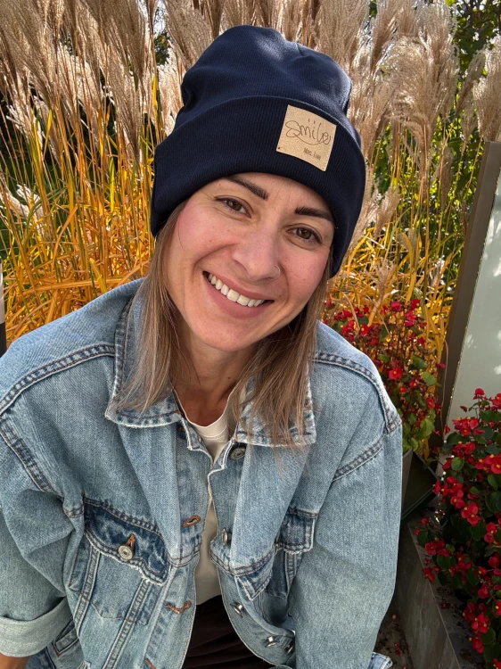 Czapka beanie SMILE granat