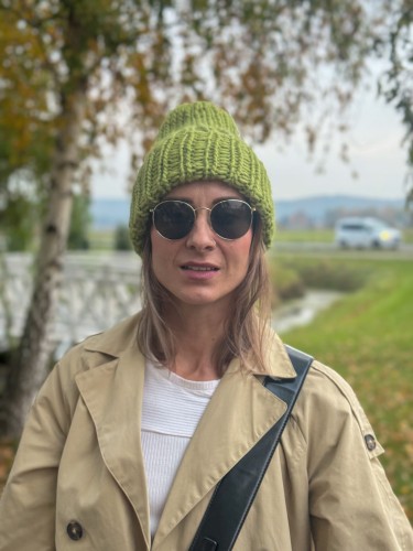 Czapka z wełny owczej zielona