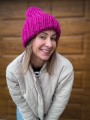 Czapka OWCZA WEŁNA fuksja