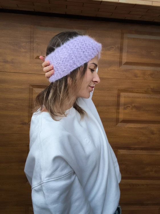 Opaska twist ALPAKA/MERINO liliowa