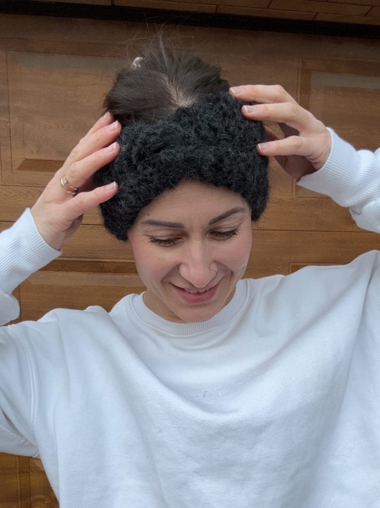 Opaska twist ALPAKA/MERINO czarna